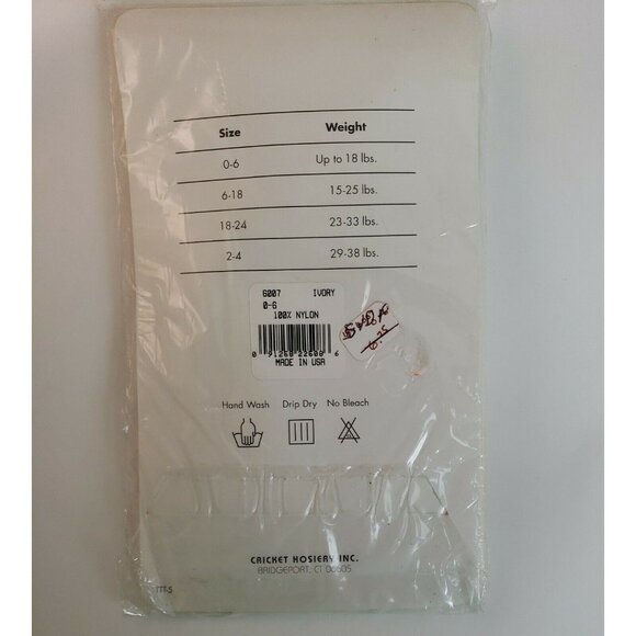 Baby Girl Rhumba Tights Ivory Eyelet Ruffled Infant 0 6 Mo TicTacToe USA Vintage - Picture 4 of 9